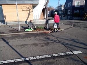 作業する会長